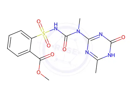 Chemical structure of 2-[[[[(1,4-Dihydro-6-methyl-4-oxo-1,3,5-triazin-2-yl)methylamino]carbonyl]amino]sulfonyl]benzoic Aci