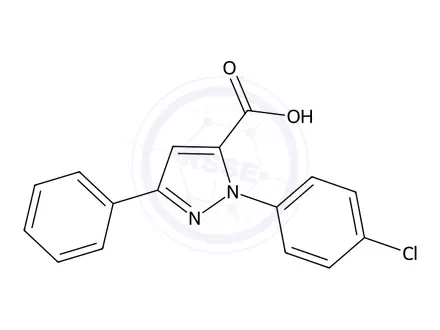 Chemical structure of 1-(4-Chlorophenyl)-3-phenyl-1H-pyrazole-5-carboxylic acid
