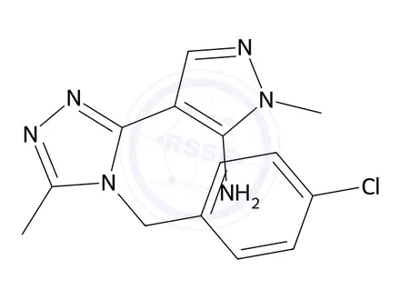 Chemical structure of 4-(4-(4-Chlorobenzyl)-5-methyl-4H-1,2,4-triazol-3-yl)-1-methyl-1H-pyrazol-5-amine
