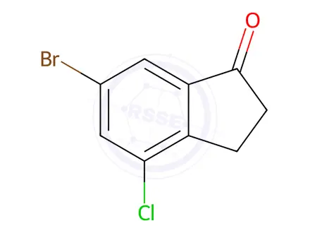 Chemical structure of 6-Bromo-4-chloro-indan-1-one
