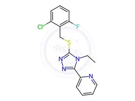 Chemical structure of 2-(5-((2-Chloro-6-fluorobenzyl)thio)-4-ethyl-4H-1,2,4-triazol-3-yl)pyridine