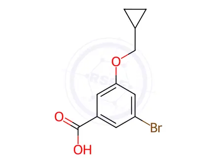 Chemical structure of Benzoic acid, 3-bromo-5-(cyclopropylmethoxy)-