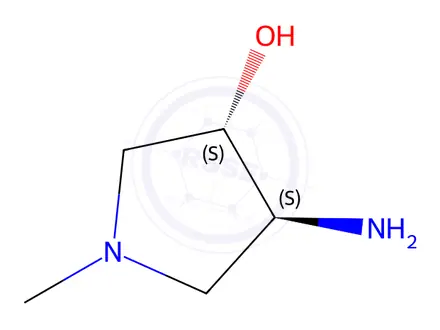 Chemical structure of (3S,4S)-4-amino-1-methyl-pyrrolidin-3-ol
