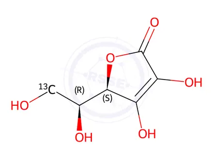 Chemical structure of L-Ascorbic Acid-6 13C