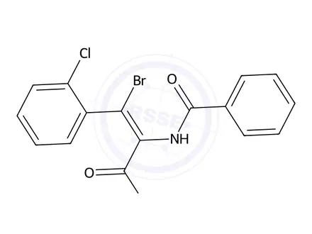 Chemical structure of (Z)-N-(1-Bromo-1-(2-chlorophenyl)-3-oxo-3-(piperidin-1-yl)prop-1-en-2-yl)benzamide