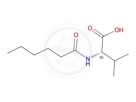 Chemical structure of Valine, N-(1-oxohexyl)-