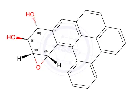 Chemical structure of 11,12-dihydroxy-13,14-epoxy-11,12,13,14-tetrahydrodibenzo(a,l)pyrene