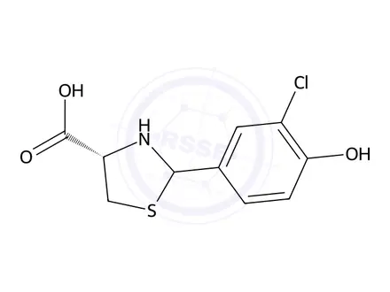 Chemical structure of (4s)-2-(3-Chloro-4-hydroxyphenyl)-1,3-thiazolidine-4-carboxylic acid