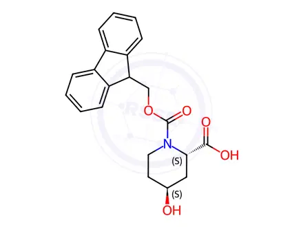 Chemical structure of (2S,4S)-4-Hydroxy-1,2-piperidinedicarboxylic Acid 1-(9H-Fluoren-9-ylmethyl) Ester