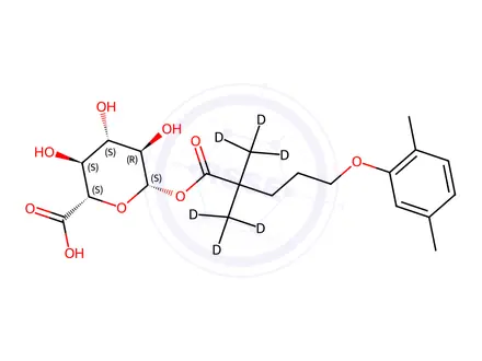 Chemical structure of Gemfibrozil 1-O-β-Glucuronide-d6