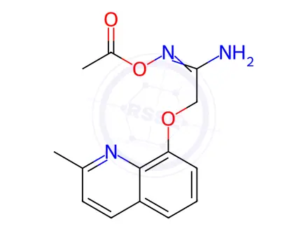 Chemical structure of N-Acetoxy-2-((2-methylquinolin-8-yl)oxy)acetimidamide