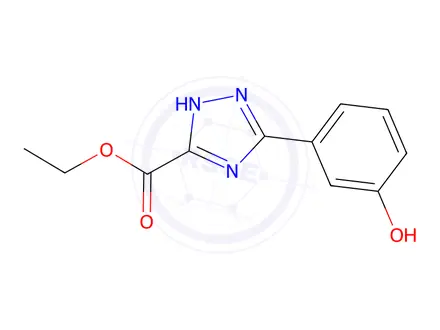 Chemical structure of Ethyl 3-(3-hydroxyphenyl)-1H-1,2,4-triazole-5-carboxylate