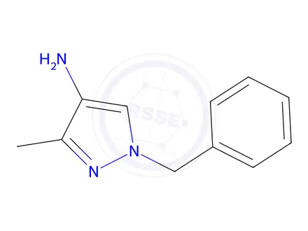 Chemical structure of 1H-Pyrazol-4-amine, 3-methyl-1-(phenylmethyl)-