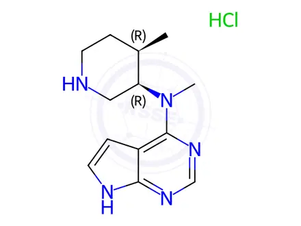 Chemical structure of N-Methyl-N-[(3R,4R)-4-methyl-3-piperidinyl]-7H-Pyrrolo[2,3-d]pyrimidin-4-amine Hydrochloride