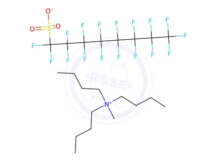 Chemical structure of N,N-Dibutyl-N-methylbutan-1-aminium heptadecafluorooctane-1-sulfonate (PFOS-N(C4H9)3(CH3))