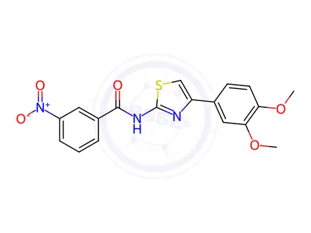 Chemical structure of N-(4-(3,4-Dimethoxyphenyl)thiazol-2-yl)-3-nitrobenzamide