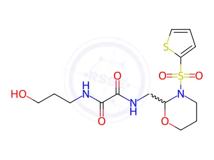 Chemical structure of N1-(3-Hydroxypropyl)-N2-((3-(thiophen-2-ylsulfonyl)-1,3-oxazinan-2-yl)methyl)oxalamide