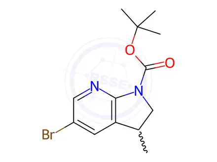 Chemical structure of TERT-BUTYL 5-BROMO-3-METHYL-2,3-DIHYDRO-1H-PYRROLO[2,3-B]PYRIDINE-1-CARBOXYLATE