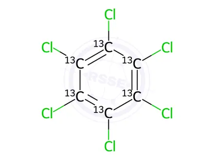 Chemical structure of Hexachlorobenzene-[13C6]