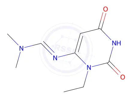 Chemical structure of N'-(3-Ethyl-2,6-dioxo-1,2,3,6-tetrahydropyrimidin-4-yl)-N,N-dimethylformimidamide