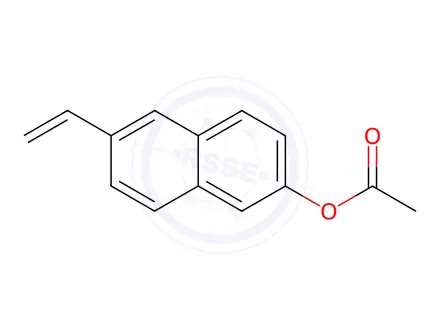 Chemical structure of 2-Naphthalenol, 6-ethenyl-, 2-acetate