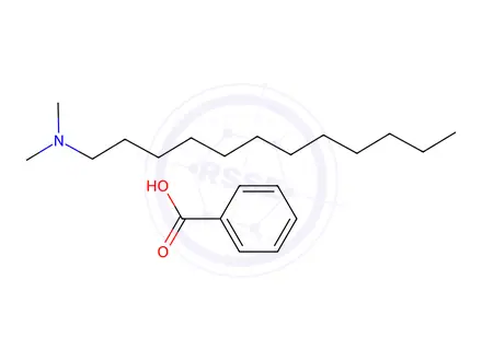 Chemical structure of benzoic acid, compound with N,N-dimethyldodecylamine (1:1)