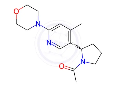 Chemical structure of 1-(2-(4-Methyl-6-morpholinopyridin-3-yl)pyrrolidin-1-yl)ethanone