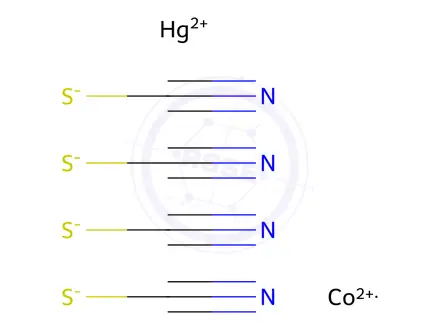 Chemical structure of MERCURY TETRATHIOCYANATOCOBALTATE(II)