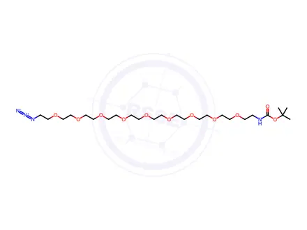 Chemical structure of T-Boc-n-amido-peg9-azide