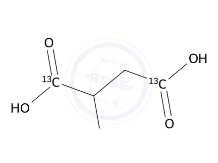 Chemical structure of DL-Aspartate-1,4-¹³C₂