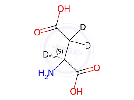 Chemical structure of L-Aspartic acid-[D3]