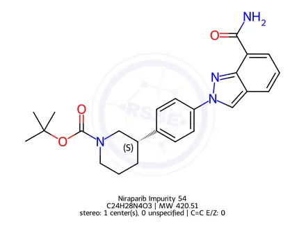 Chemical structure of Niraparib BOC Impurity