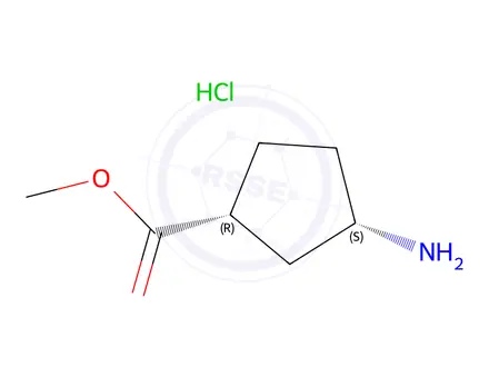Chemical structure of Cis Methyl 3-aMinocyclopentanecarboxylate hydrochloride