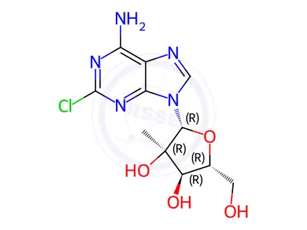 Chemical structure of Adenosine, 2-chloro-2'-C-Methyl-