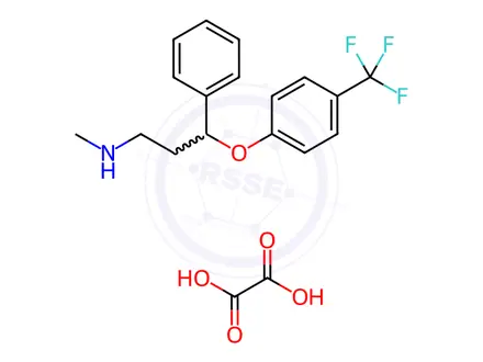 Chemical structure of (±)-Fluoxetine-d4 Oxalate (trifluoromethylphen-d4-oxy)