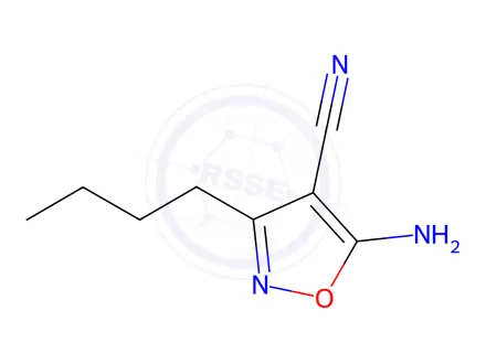 Chemical structure of 4-Isoxazolecarbonitrile,5-amino-3-butyl-(9CI)