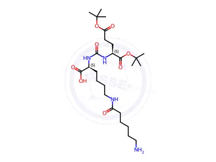 Chemical structure of OTBU-GLU(OTBU)-UREA-LYS(AHX)