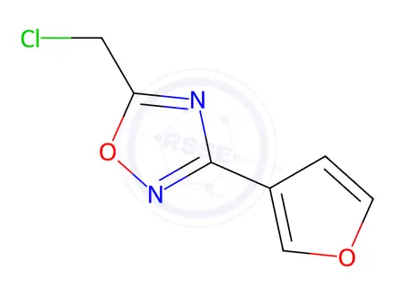 Chemical structure of 5-(chloromethyl)-3-(furan-3-yl)-1,2,4-oxadiazole