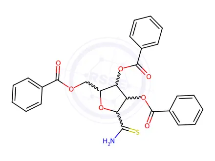 Chemical structure of 2,5-Anhydro-D-allonothioamide 3,4,6-Tribenzoate