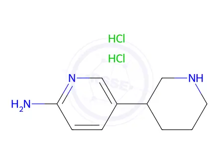 Chemical structure of 5-(Piperidin-3-yl)pyridin-2-amine dihydrochloride