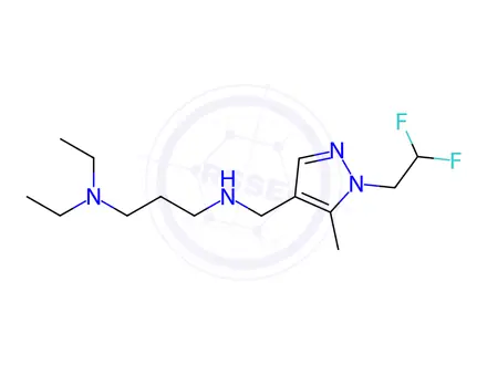 Chemical structure of N'-{[1-(2,2-difluoroethyl)-5-methyl-1H-pyrazol-4-yl]methyl}-N,N-diethylpropane-1,3-diamine