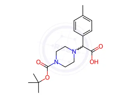 Chemical structure of 2-(4-Boc-piperazinyl)-2-(4-methylphenyl)acetic acid