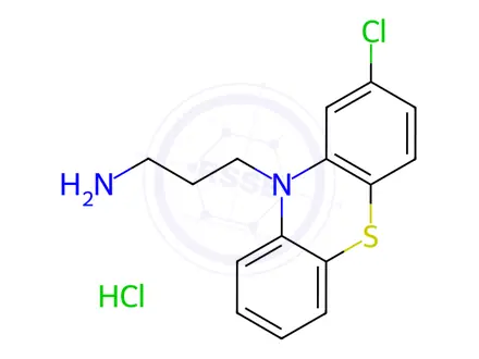 Chemical structure of Didesmethyl Chlorpromazine (HCl Salt)