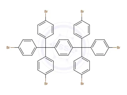 Chemical structure of 1,4-Bis(tris(4-bromophenyl)methyl)benzene