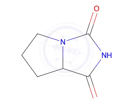 Chemical structure of Tetrahydro-1H-pyrrolo[1,2-c]imidazole-1,3(2H)-dione, 97%