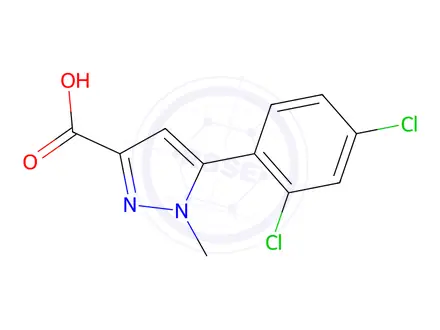 Chemical structure of 5-(2,4-Dichlorophenyl)-1-methyl-1H-pyrazole-3-carboxylic acid
