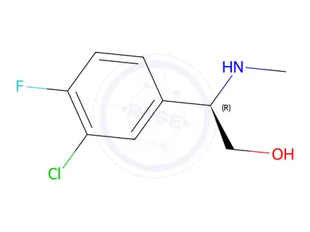 Chemical structure of (R)-2-(3-chloro-4-fluorophenyl)-2-(methylamino)ethan-1-ol