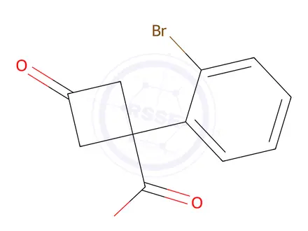 Chemical structure of 1-(2-Bromophenyl)-3-oxocyclobutane-1-carboxylic acid