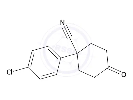 Chemical structure of 1-(4-Chlorophenyl)-4-oxocyclohexane-1-carbonitrile