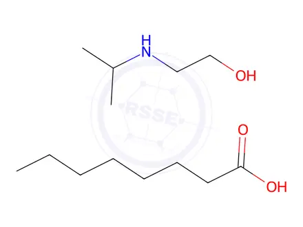 Chemical structure of octanoic acid, compound with 2-(isopropylamino)ethanol (1:1)